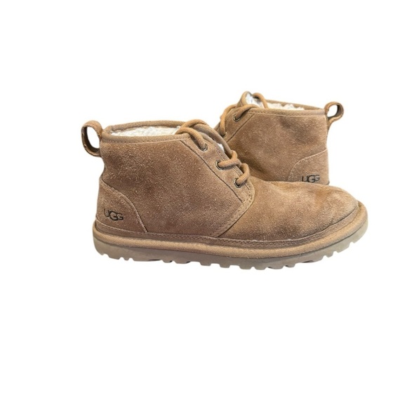 UGG Boots Womens 8 Brown Tan Neumel Chukka Chestnut Suede Ankle Bootie Shearling - Picture 1 of 10